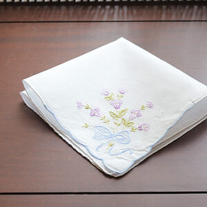 Lavender Roses Embroidered Handkerchief
