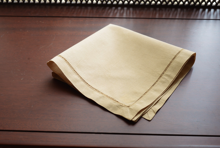 Soybean colored hemstitch handkerchief