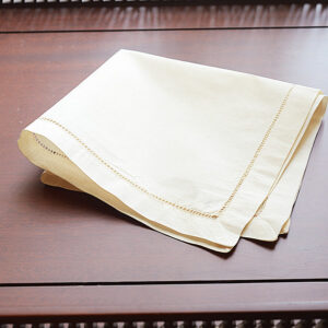 Hemstitch Handkerchief. Almond Milk Colored