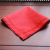 Red colored hemstitch handkerchief